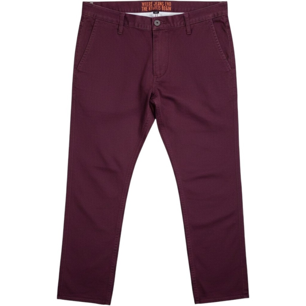 Dockers Alpha Slim Khaki Pants Men's 35x30 Maroon Preppy Minimalist As-Is Good